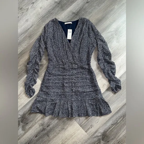 Abercrombie & Fitch Dress Navy White Pebble Long Sleeve NEW - Image 3