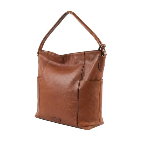 FOSSIL Jori Cow Leather Hobo Bag Exterior Pockets Brown Office Everyday Timeless - Image 9