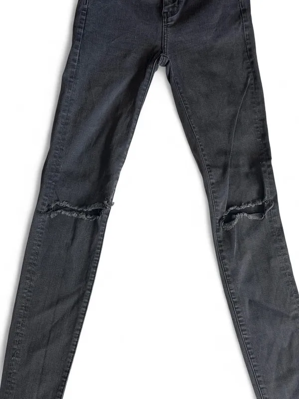 American Eagle Black Ripped Jegging 0L Super Stretch X  - Image 2