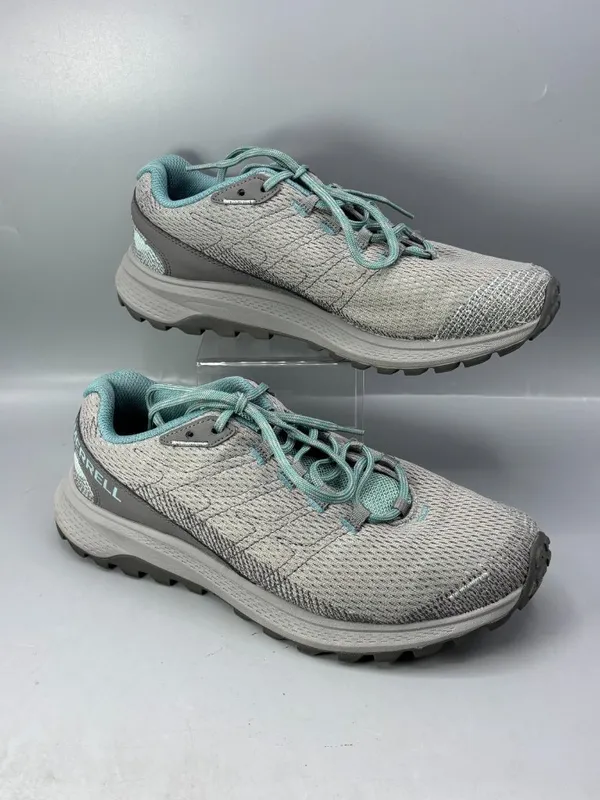 Merrell Fly Strike Trail Running Shoes Womens 9.5 Teal Gray Round Toe J067238W - Image 2