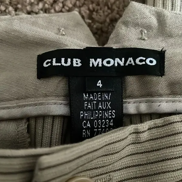 Club Monaco Women’s Beige & Black Striped Wide Leg Pants - Image 4