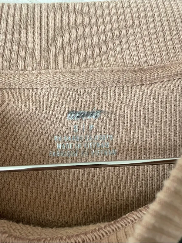 Aerie Good Vibes Crewneck Sweatshirt Tiger Zebra Tan Brown - Image 3