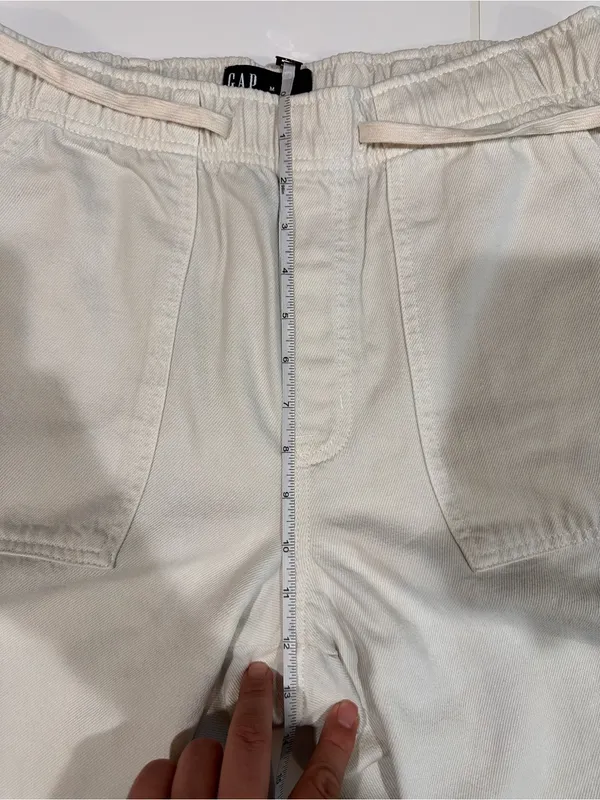Gap Pull-On Barrel Pants Medium Milk Ivory Cotton Lyocell Utility - Image 9