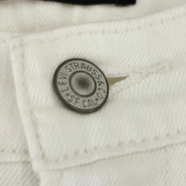 Levis 524 Too Superlow Skinny Jeans White‎ Denim Low Rise Womens 16x31 - Image 4