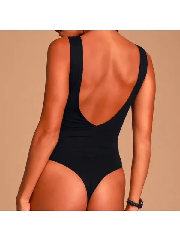 Lulu's basic black bodysuit size medium - Image 4