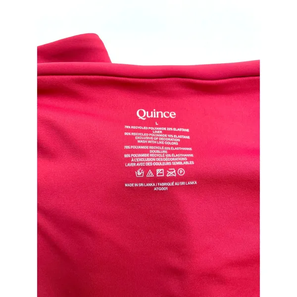 Quince Italian High-Rise Bikini Bottom Swim Cherry Red Size Large NEW - Image 5
