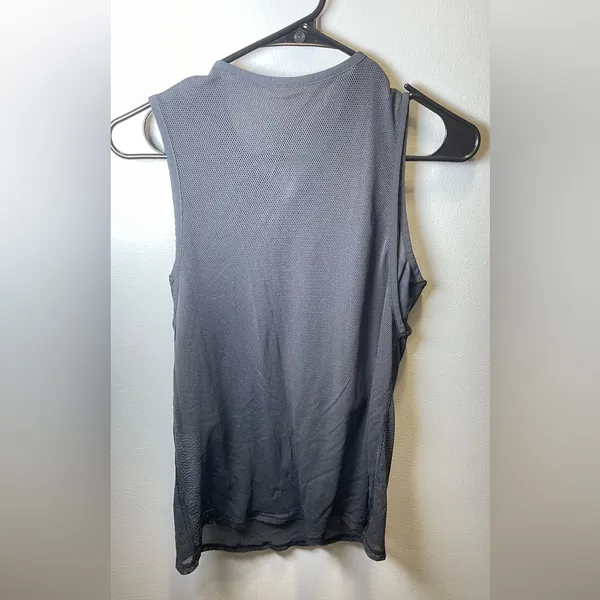 Lululemon Athletica Black Layered Mesh Workout Athletic Tank‎ Top Women’s Size 4 - Image 2