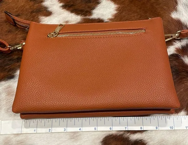 Light brown vegan leather crossbody purse - Image 2