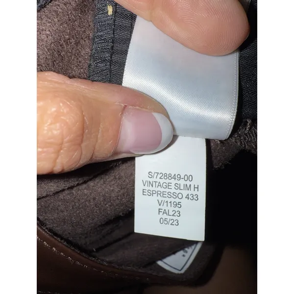 Gap Vintage Slim High Rise Faux Leather Pants Women's 33 | 16 R EUC Brown - Image 5