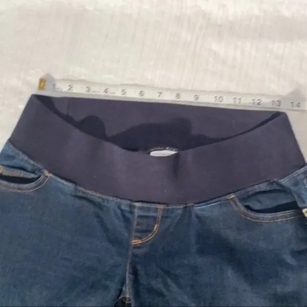 LIZ LANGE Jeans Maternity Dark Wash Pull On Casual Stretch Denim Blue Size 2 - Image 4