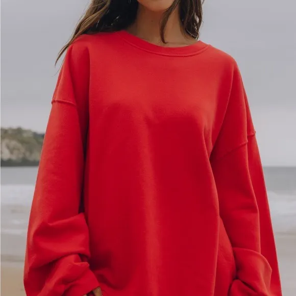 Red Daily Drills Crewneck Oversized - Image 3