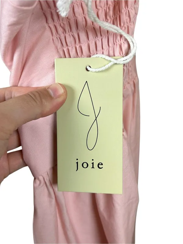 Joie Bridgerton Cottagecore Pink Floral Midi Dress Tie Shoulder Tea Party XL NWT - Image 9