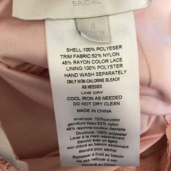 David’s Bridal Soft Pink Bridesmaid Formal Chiffon Gown Size 4 Wedding Event - Image 7