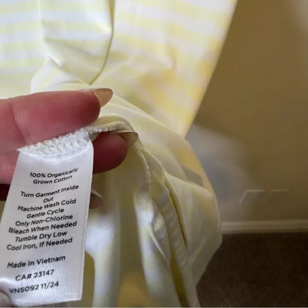 Haven Well Within Yellow Stripe Organic Cotton Stripe T Shirt Dress Size XL‎ - Image 7
