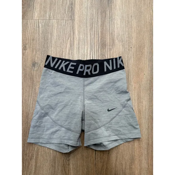 Nike Pro Dri-FIT Women Gray Heathered Compression Athletic Shorts Size M 3672‎ - Image 2