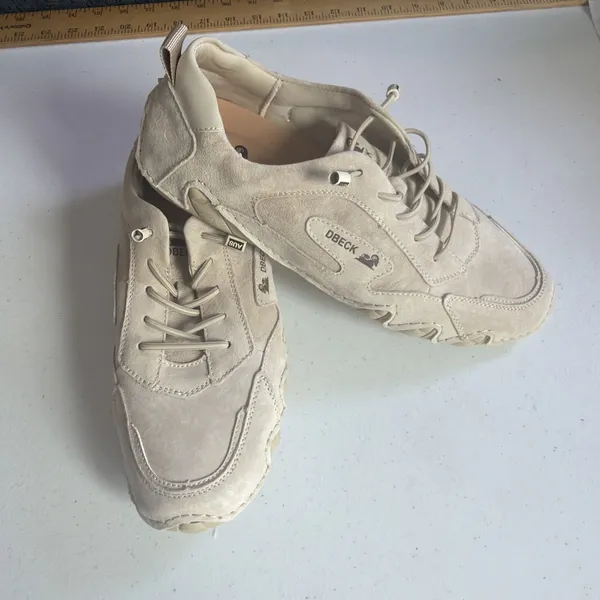 Dbeck AirWalker Comfortable Flexible Beige Leather Walking Shoes Women 10.5 44 - Image 4