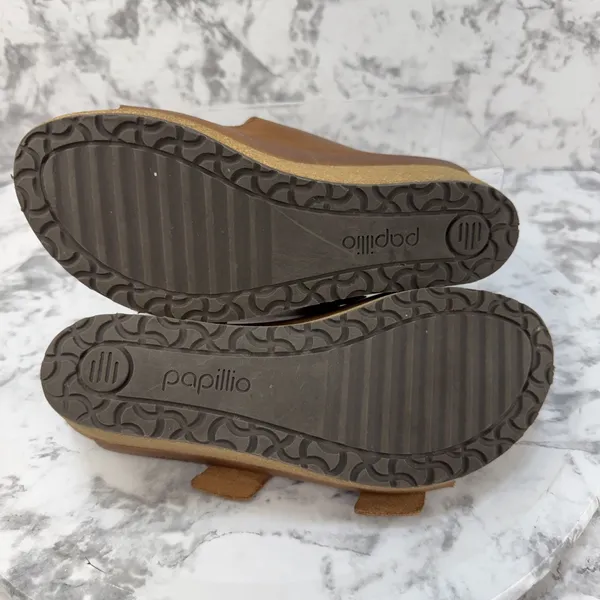Birkenstock Papillio Brown Oil Leather Nora Big Buckle Wedge Sandal Size 39 8.5 - Image 10