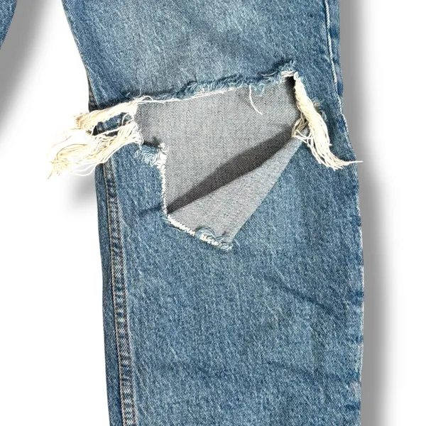 Abercrombie & Fitch 80s Mom‎ High Rise High Waisted Medium Wash Distressed Jeans - Image 2