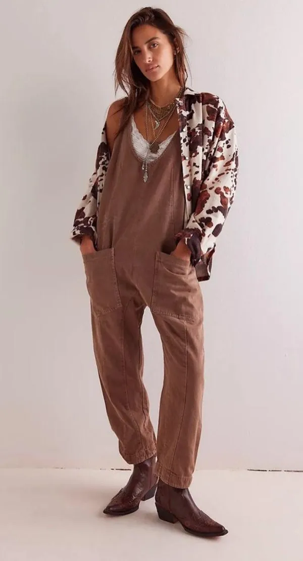 NWT Free People We The Free High Roller Jumpsuit In Rare Stone - Image 4