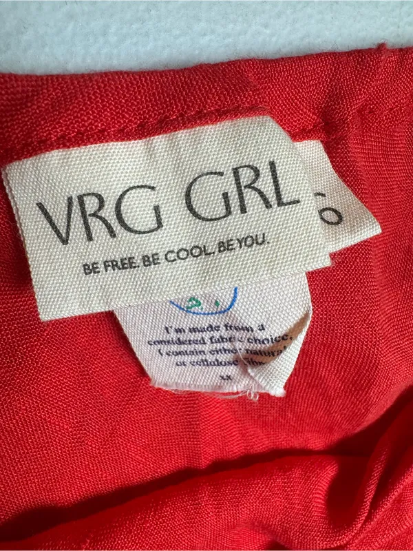 VRG GRL Ena Linen Bias Cut Maxi Skirt Chilli 2 - Image 4