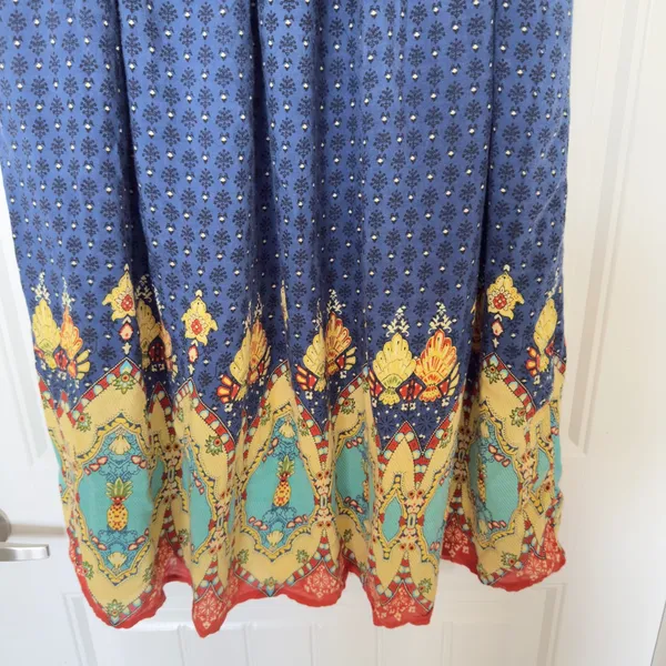 Gypsie Blue Large Boho Chic Whimsigoth Midi Skirt Lined Cottagecore Prairie - Image 5