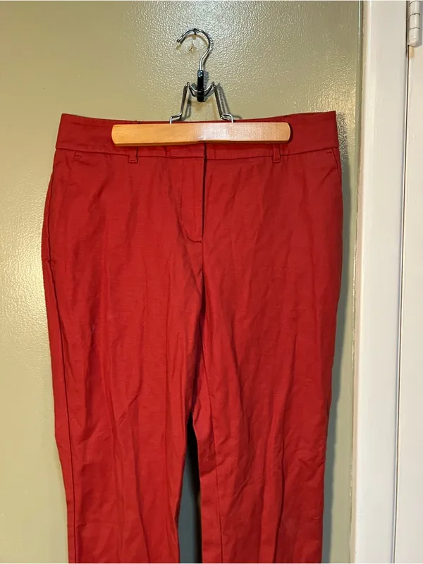 Ann Taylor Women's Size‎ 6 Skinny Dress Pant Burnt Red Orange Stretch Cotton - Image 2