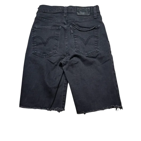 🖤 LEVI’S Mile High‎ Super Skinny Black Denim Cutoff Shorts Sz 26 🖤 - Image 3