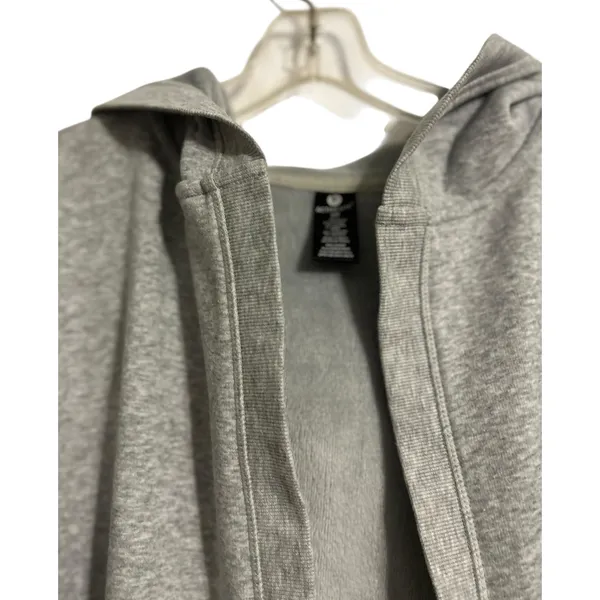 Active Life Heather Gray Hoodie Open SZ SM Fleece Soft Terry Inside Pockets - Image 2