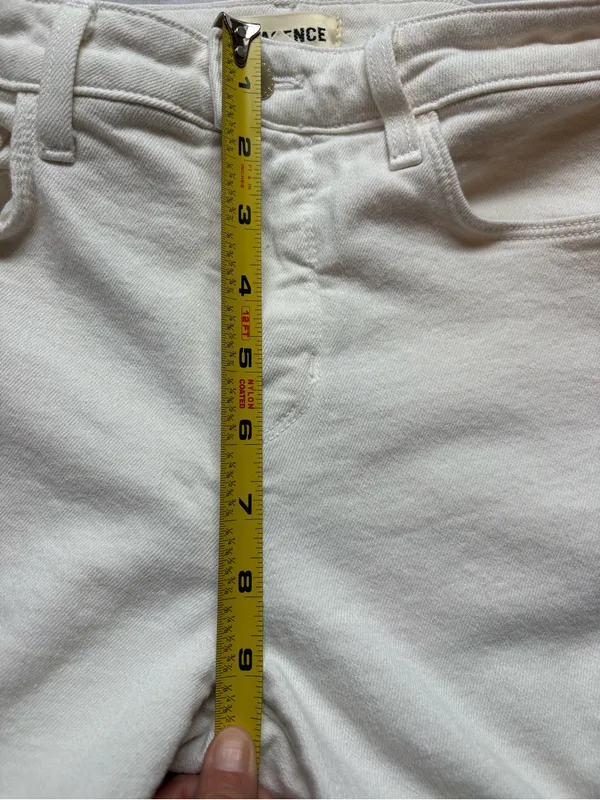 L’AGENCE Ruth High Rise Straight Jeans 26 Vintage White Raw Hem - Image 8