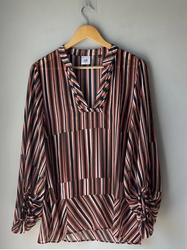 Cabi Chiffon Sheer Balloon Sleeve Blouse - Image 2