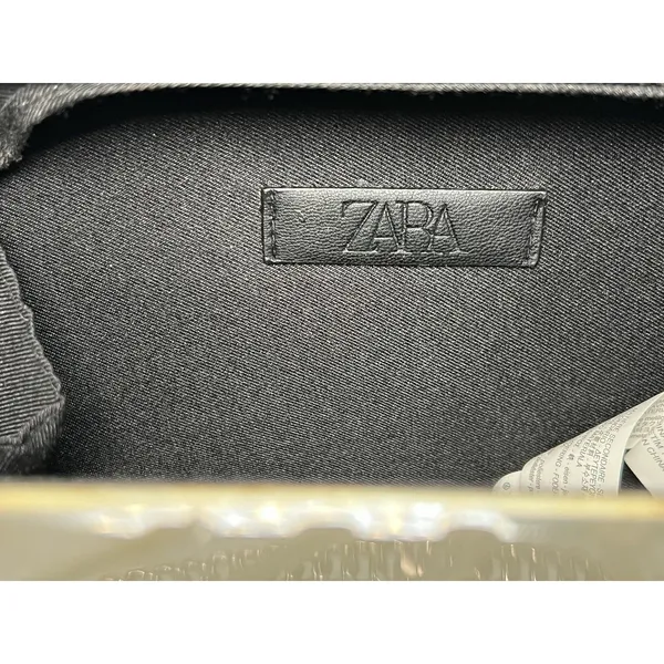 Zara Clutch Bag Womens Silver White Acrylic Shell Purse Chain Shoulder Evening - Image 14