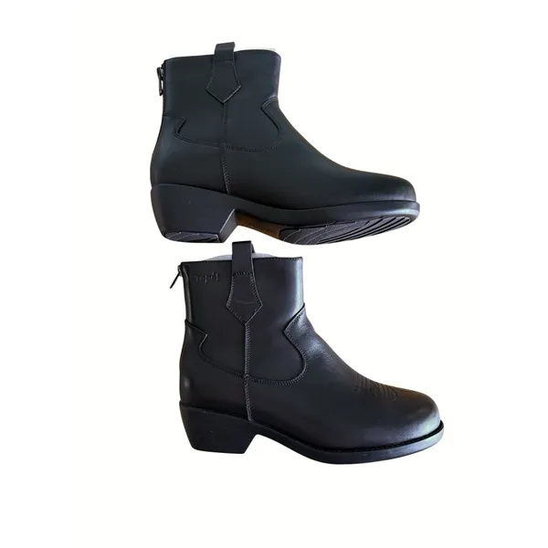 Propet Maisie Leather Ankle Boots Womens Size 8 Black Western Cowboy - Image 6