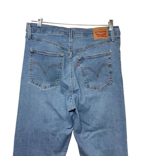 Levis Ribcage Straight Ankle Jeans Womens 32 Medium Wash Distressed Button‎ Fly - Image 8