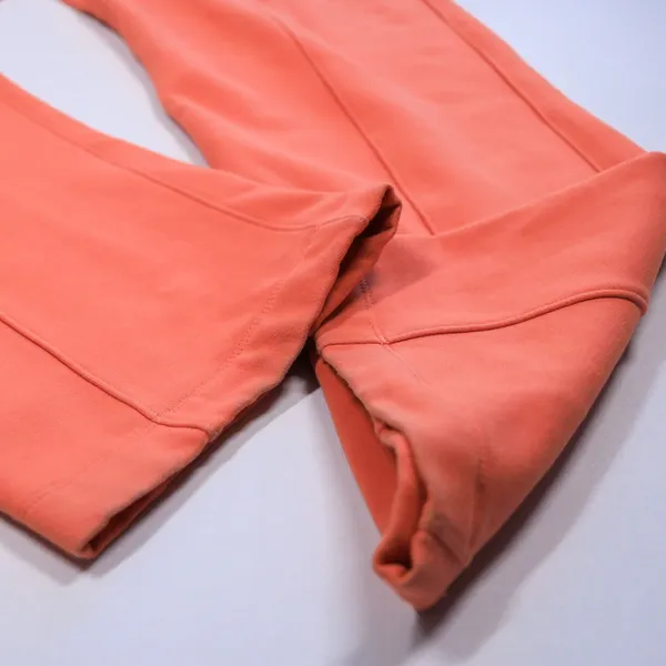 Athleta Retroplush Logo Straight Leg Pants Women MT Persimmon Orange Pintuck - Image 6