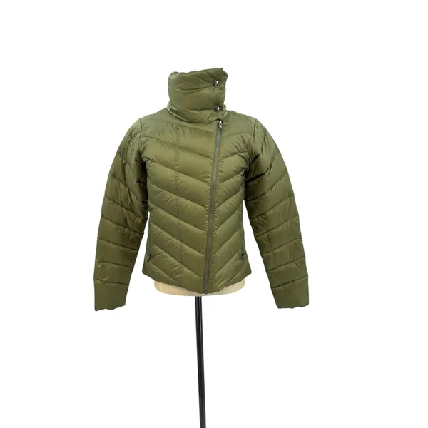 Patagonia Prow Jacket Olive Green Down Puffer Coat Womens Zip‎ Warm Small - Image 2