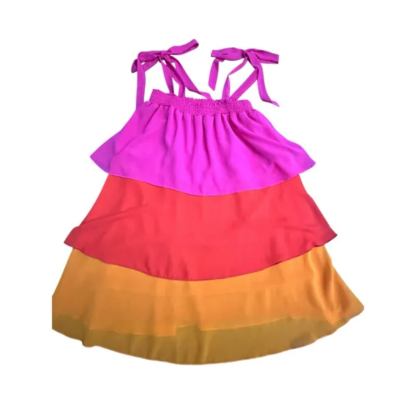 Show Me Your MuMu Gabriela Tiered Ruffle Mini Dress Small Rainbow Festival‎ HH10 - Image 3