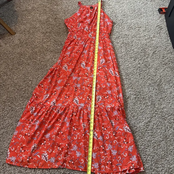 Collective Concepts Red Floral Maxi Dress Size Large Wedding Date Night Resort - Image 7