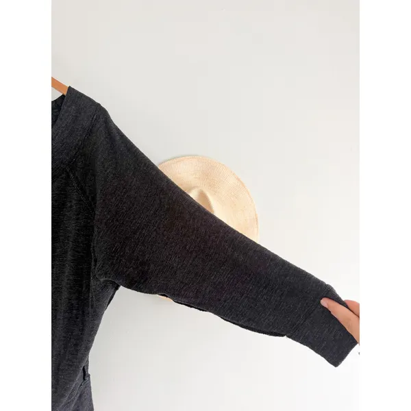 Free People | Palisades Off Shoulder Cowl Neck Slouchy Top Gray | Sz M - Image 4