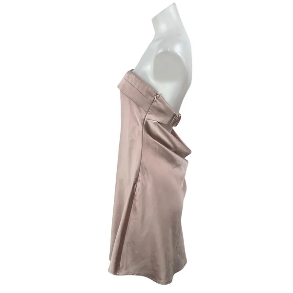 Princess Polly Phillipa Pink Silky Satin Strapless Bandeau A-line Mini Dress 8 - Image 2