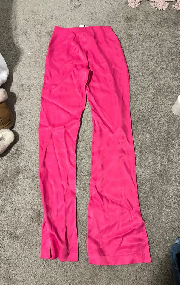 ZARA Satin Pink Pants - Image 4