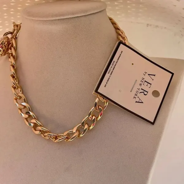NWT Vera by New York bold chain and faux pearl heart choker - Image 5