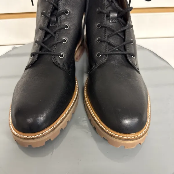 Madewell Black Leather Boots Women's Sz 8.5 Lug The Clair Lace-Up Combat Comfort - Image 5