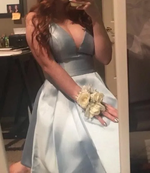 Sherri Hill Baby Blue Prom Dress Bridesmaid Gown - Image 2
