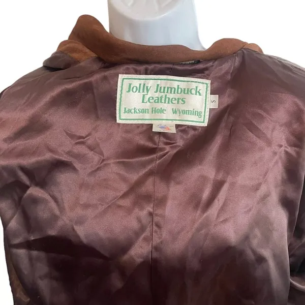 Jolly Lumbuck Leather Jacket Womens Size Xs Brown Zip Up Jackson Hole Wyoming - Image 10