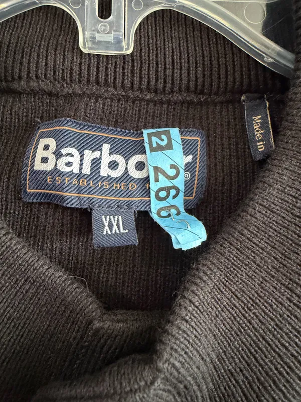 Barbour International Men’s XXL Black Quilted Knit Vest Snap Front - Image 2
