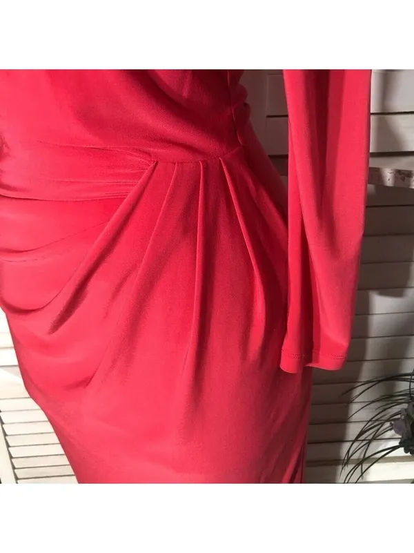 Ralph Lauren Midi Dress coral Pink Derby elegant wedding guest Old Money glam S - Image 5