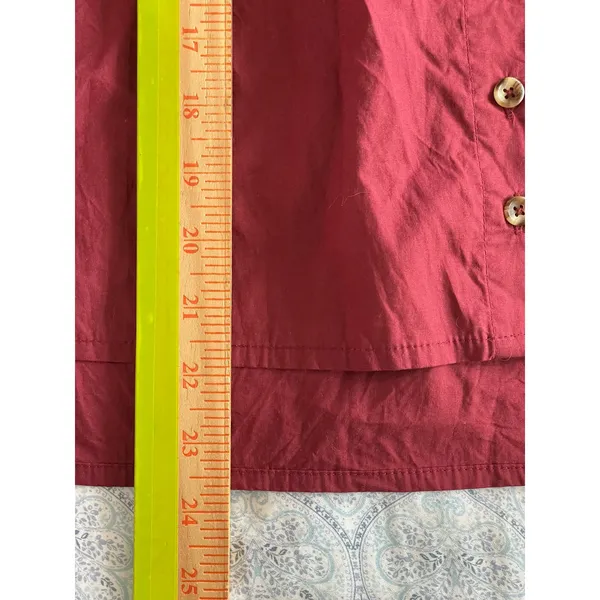 Maeve Anthropologie Burgundy Embroidered Button Down Shirt Size 2 - Image 12