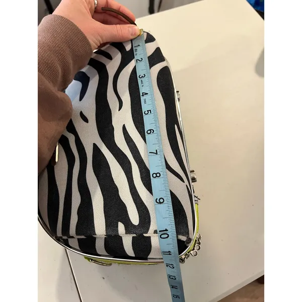Luca Vergani Zebra Animal Print Top Handle Make up Case Medium Tote Bag - Image 11