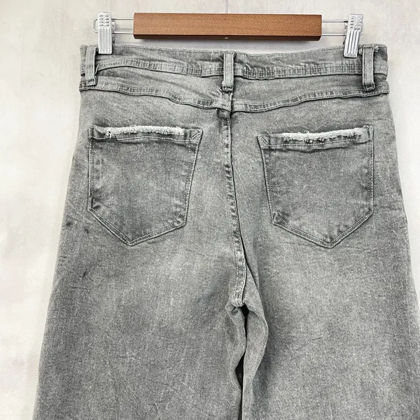 Kensie Jeans The Kaya High Rise Wide Leg Womens 8‎ Raw Hem Grunge Street Urban - Image 6