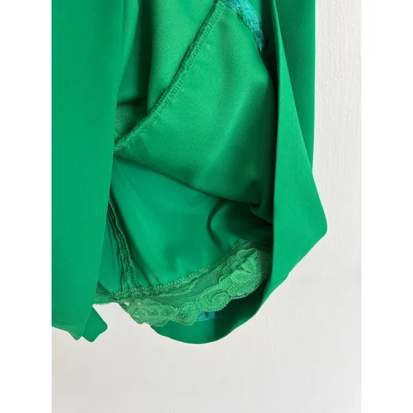 NWT Trina Turk Relaxation Ruffle Faux‎ Wrap Women's Dress 12 Kelly Green Sheath - Image 7